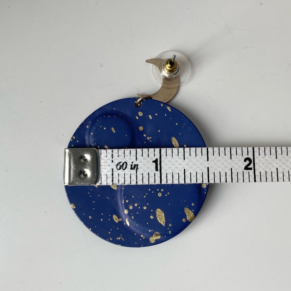 Statement Moon Celestial Gold & Rhinestone Dangle… - image 8